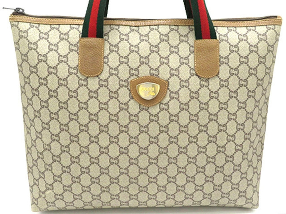 Gucci bag shoulder tote brown leather